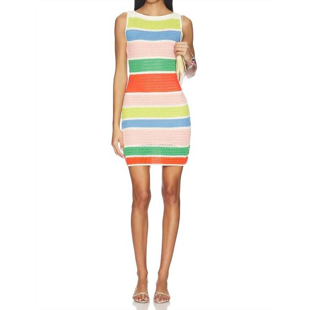 NEW CALLAHAN perla crochet mini dress in multi